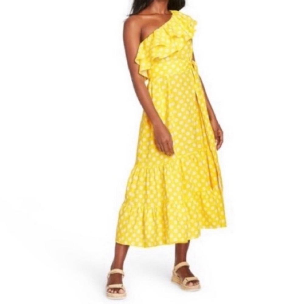Lisa Marie Fernandez polka dot dress. Yellow with white